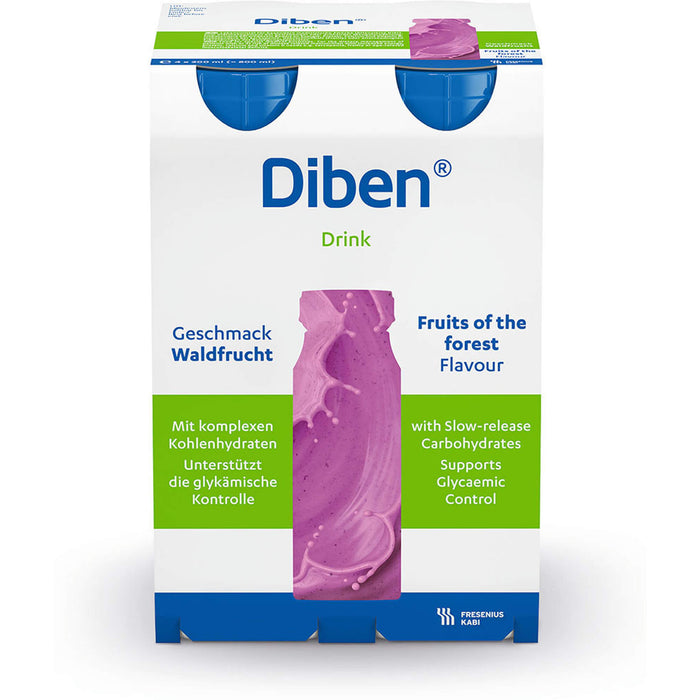 Diben Drink Waldfrucht Aufbaukost & Diät bei Diabetes, 800 ml Lösung