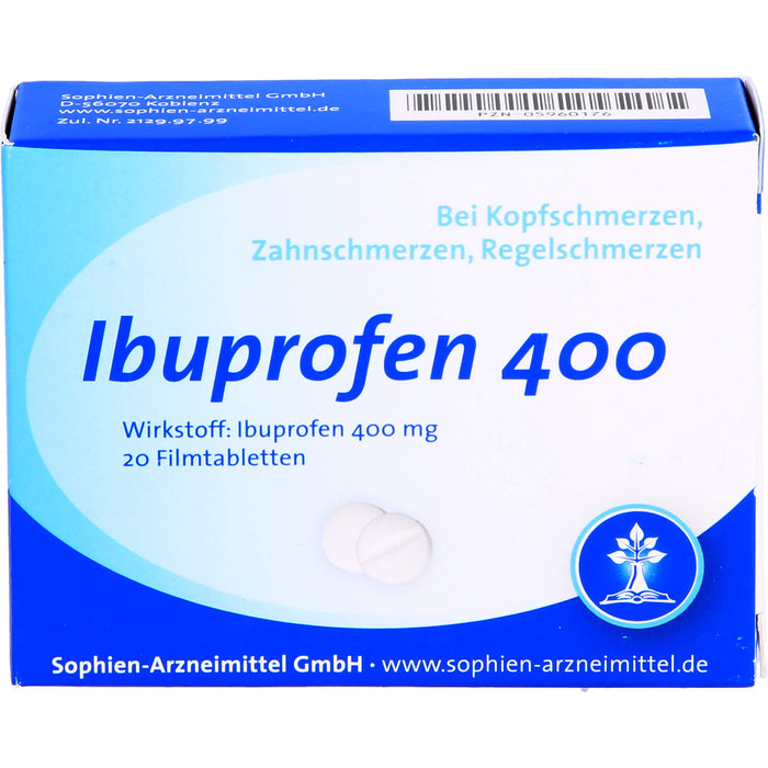 Ibuprofen Sophien 400 mg Filmtabletten, 20 pc Tablettes
