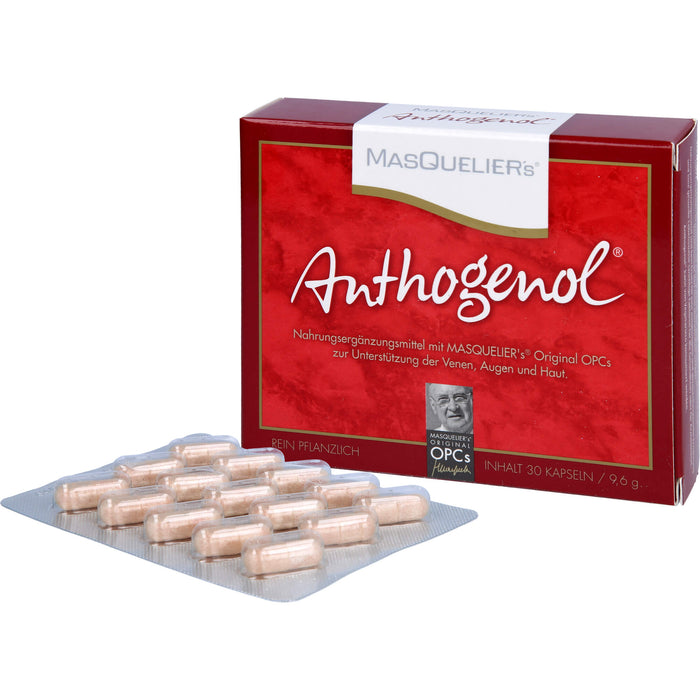 MASQUELIERs Anthogenol OPC Kapseln zur Unterstützung der Venen, Augen und Haut, 30 pc Capsules