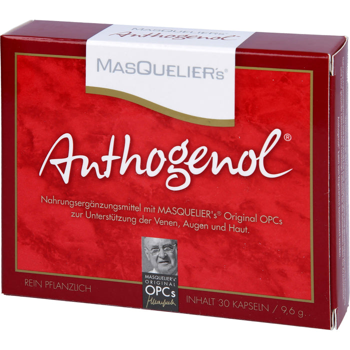 MASQUELIERs Anthogenol OPC Kapseln zur Unterstützung der Venen, Augen und Haut, 30 pcs. Capsules