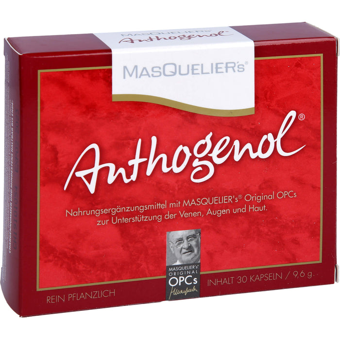 MASQUELIERs Anthogenol OPC Kapseln zur Unterstützung der Venen, Augen und Haut, 30 pcs. Capsules
