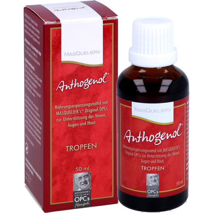 MASQUELIERs Anthogenol OPC Tropfen zur Unterstützung der Venen, Augen und Haut, 50 ml Solution