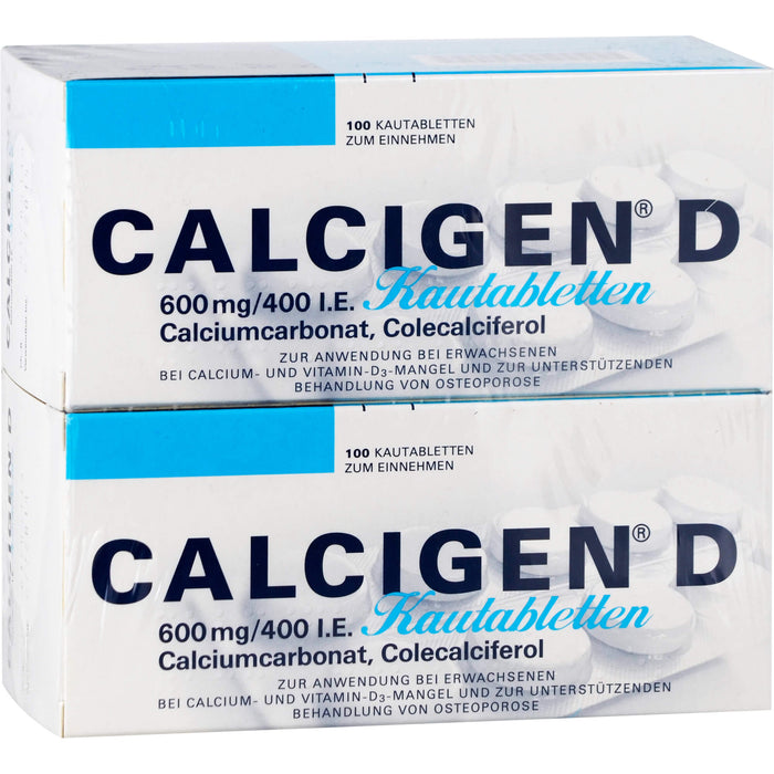 CALCIGEN D 600 mg / 400 I.E. Kautabletten bei Calcium- und Vitamin D3-Mangel, 200 pc Tablettes