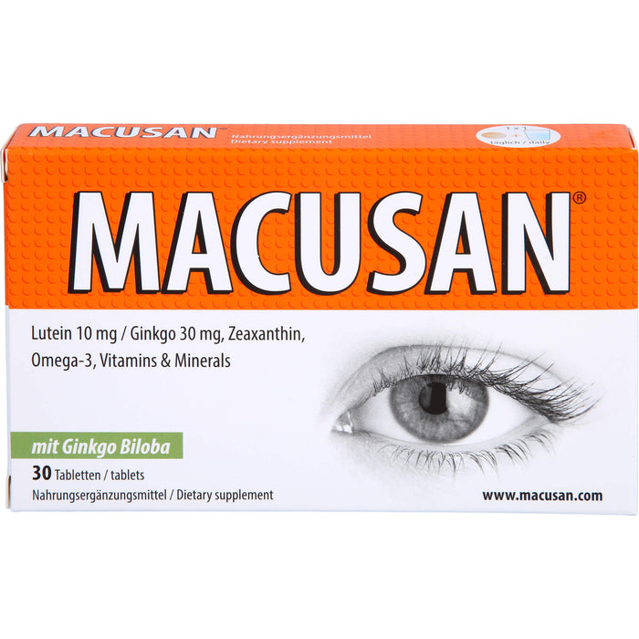 Macusan Tabletten zum Erhalt normaler Sehkraft, 30 St. Tabletten