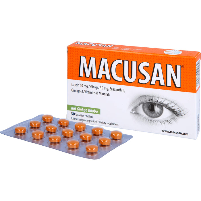 Macusan Tabletten zum Erhalt normaler Sehkraft, 30 St. Tabletten