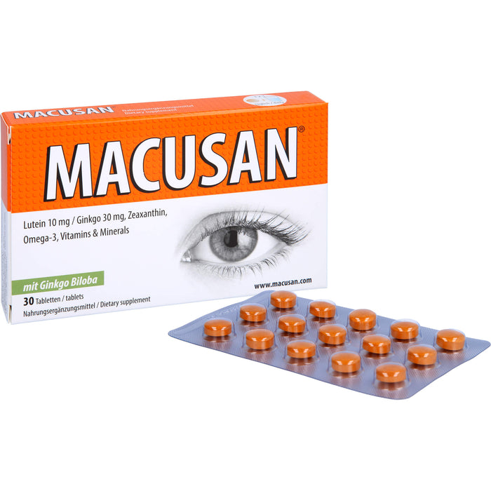 Macusan Tabletten zum Erhalt normaler Sehkraft, 30 St. Tabletten