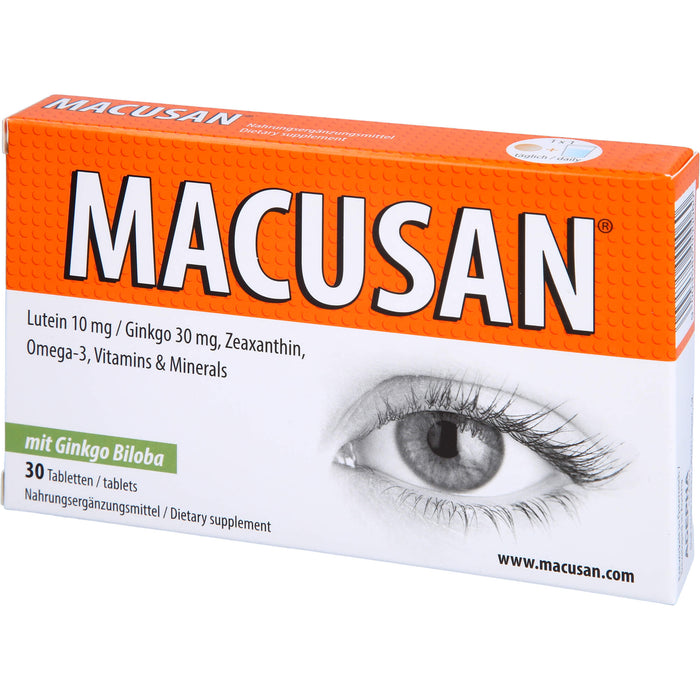 Macusan Tabletten zum Erhalt normaler Sehkraft, 30 St. Tabletten