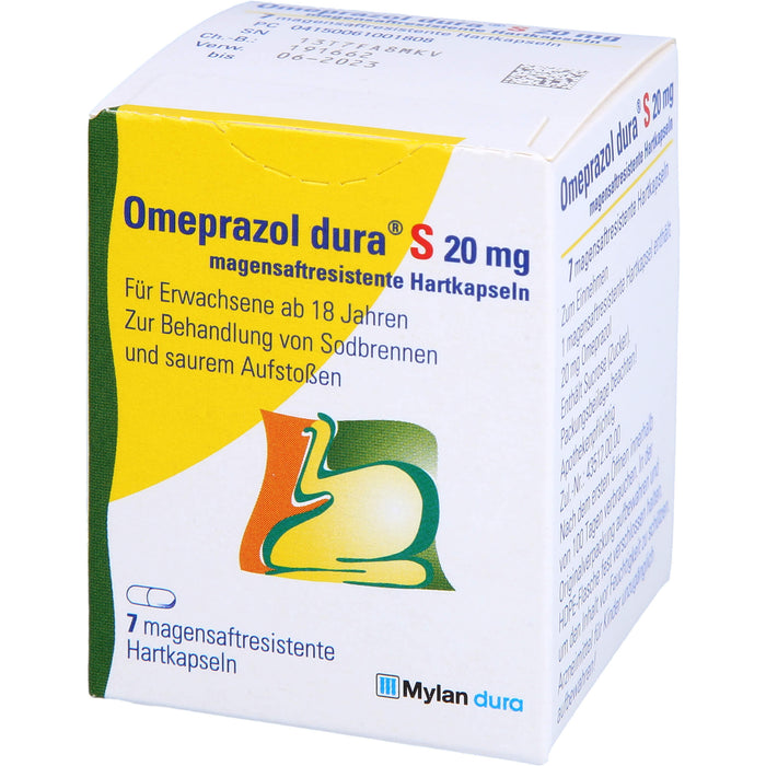 Omeprazol dura S 20 mg Hartkapseln bei Sodbrennen, 7 pc Capsules