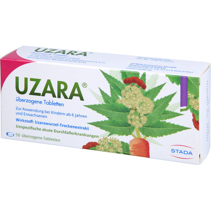UZARA 40 mg Tabletten bei Durchfall, 50 pcs. Tablets