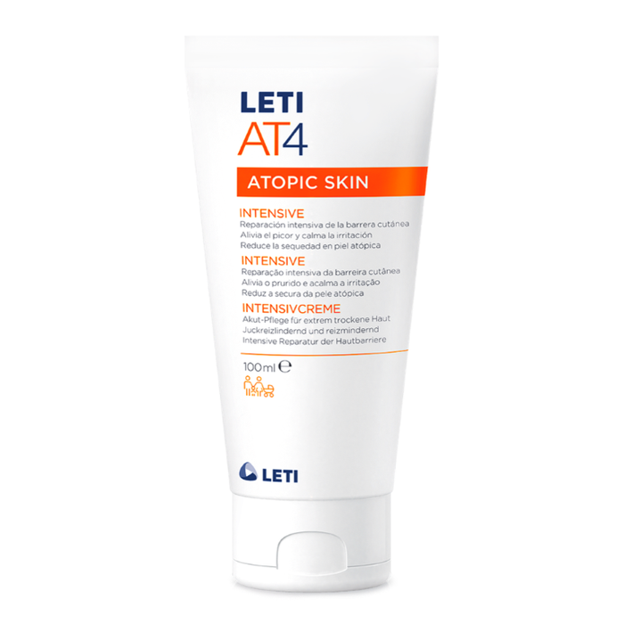 LETI AT4 Intensivcreme - Akut-Hautpflege bei extrem trockener oder bei akuten atopischen Ekzemen, 100 ml Cream