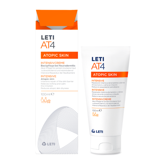 LETI AT4 Intensivcreme - Akut-Hautpflege bei extrem trockener oder bei akuten atopischen Ekzemen, 100 ml Cream