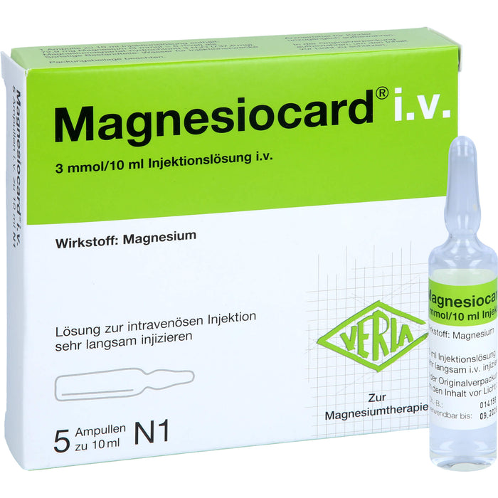 VERLA Magnesiocard i.v. Injektionslösung zur Magnesiumtherapie, 5 pc Ampoules