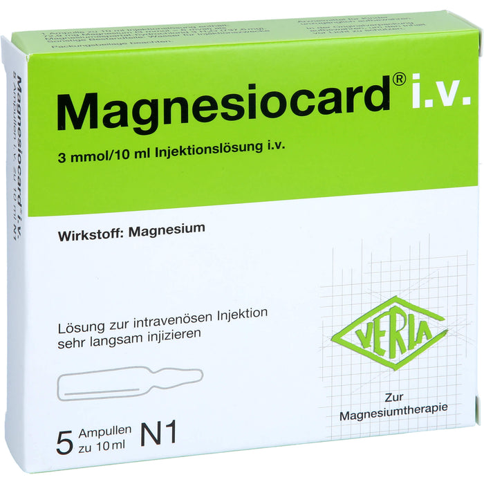 VERLA Magnesiocard i.v. Injektionslösung zur Magnesiumtherapie, 5 pc Ampoules