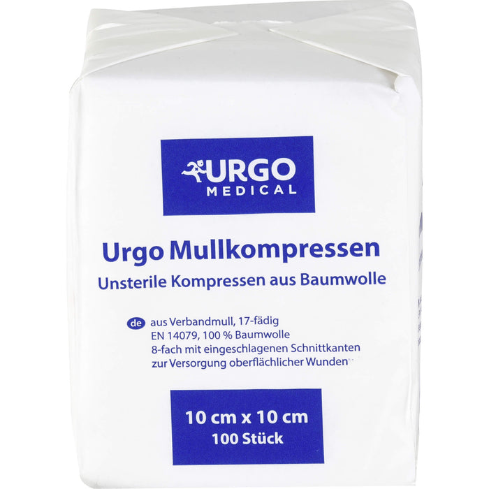 URGO MULLKOMPR 10X10CM, 100 St KOM