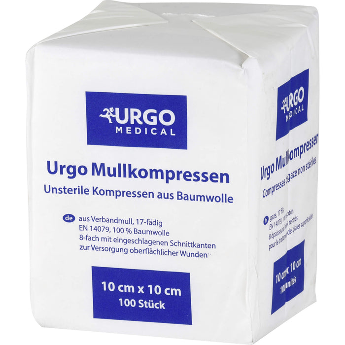 URGO MULLKOMPR 10X10CM, 100 St KOM