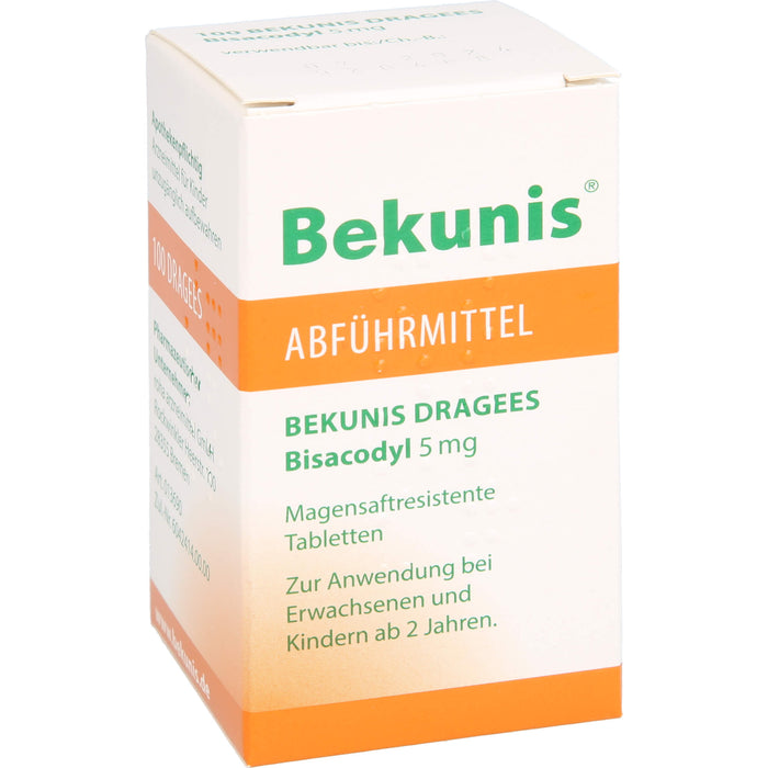 Bekunis Dragees Bisacodyl 5 mg Abführmittel, 100 pc Tablettes