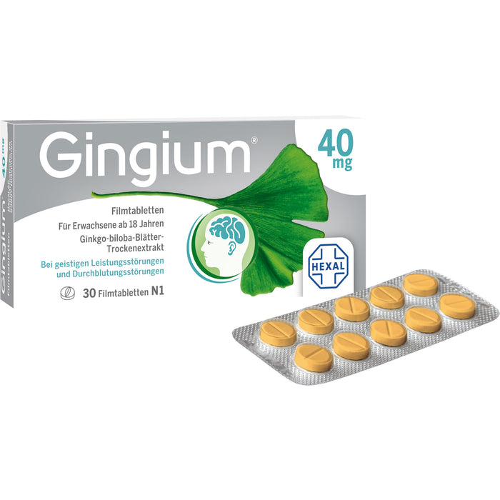 Gingium 40 mg Filmtabletten, 30 pc Tablettes