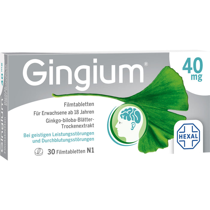 Gingium 40 mg Filmtabletten, 30 pc Tablettes
