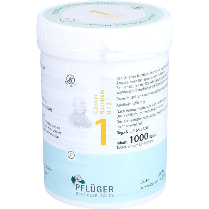 Pflüger Biochemie Nr.1 Calcium fluoratum D12 Tabletten, 1000 pcs. Tablets