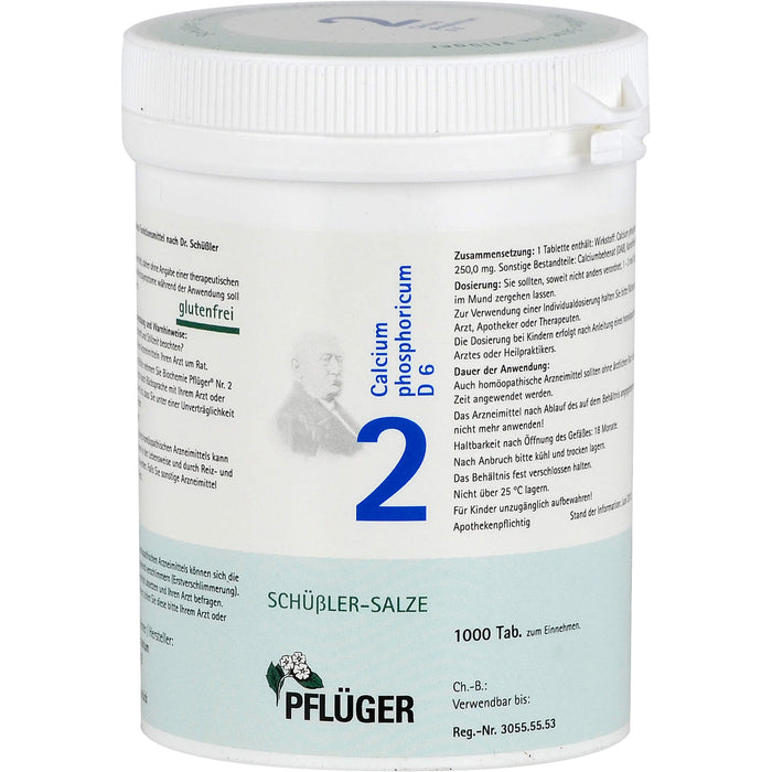 Pflüger Biochemie Nr.2 Calcium phosphoricum D6 Tabletten, 1000 St. Tabletten