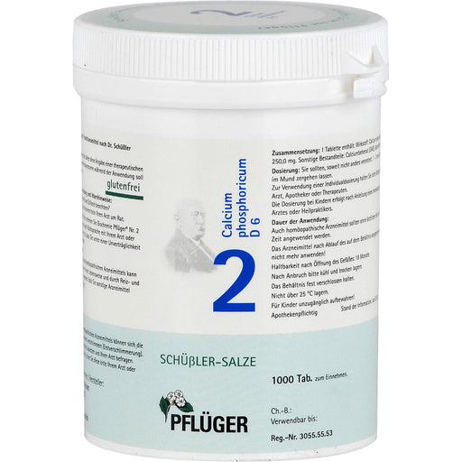 Pflüger Biochemie Nr.2 Calcium phosphoricum D6 Tabletten, 1000 St. Tabletten