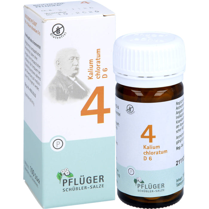 Pflüger Biochemie Nr.4 Kalium chloratum Tabletten, 100 pc Tablettes