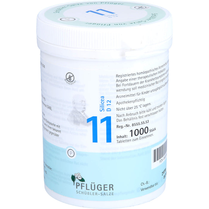 Pflüger Biochemie Nr.11 Silicea D12 Tabletten, 1000 St. Tabletten