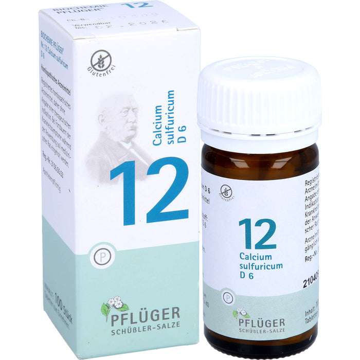 Pflüger Biochemie Nr.12 Calcium sulfuricum D6 Tabletten, 100 pc Tablettes