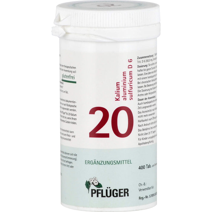 Pflüger Biochemie Nr.20 Kalium aluminium sulfuricum D6 Tabletten, 400 St. Tabletten
