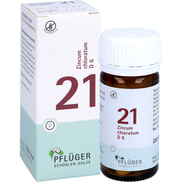 Pflüger Biochemie Nr.21 Zincum chloratum D6 Tabletten, 100 pcs. Tablets