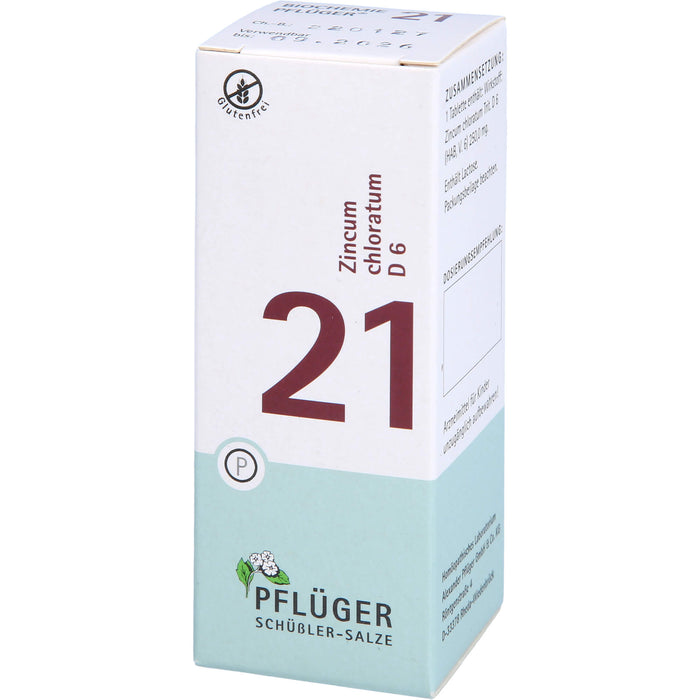 Pflüger Biochemie Nr.21 Zincum chloratum D6 Tabletten, 100 pcs. Tablets