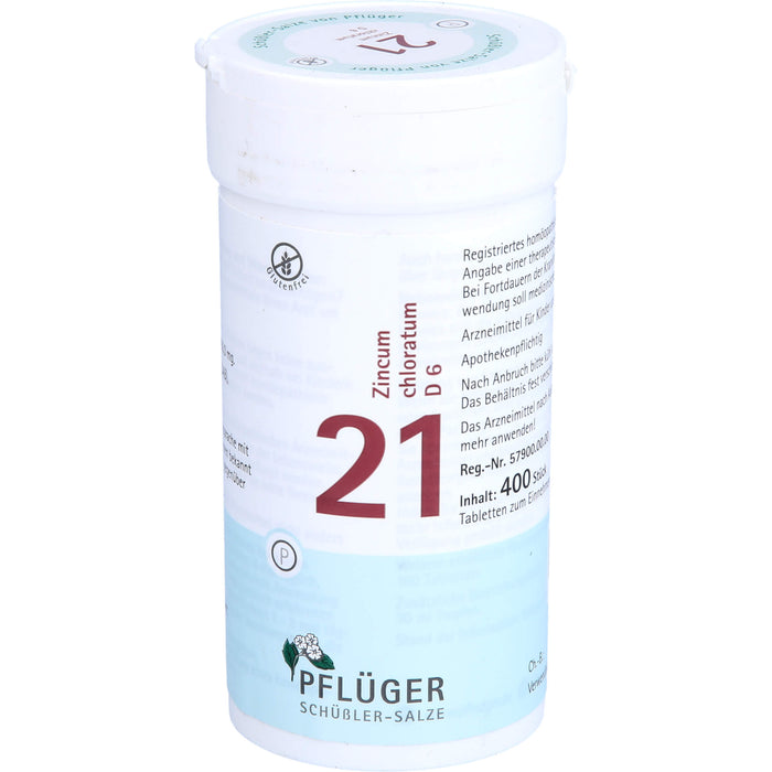 Pflüger Biochemie Nr.21 Zincum chloratum D6 Tabletten, 400 pc Tablettes