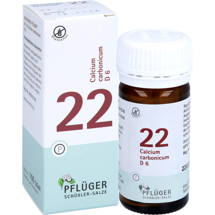 Pflüger Biochemie Nr.22 Calcium carbonicum D6 Tabletten, 100 pc Tablettes