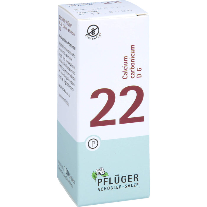 Pflüger Biochemie Nr.22 Calcium carbonicum D6 Tabletten, 100 pc Tablettes