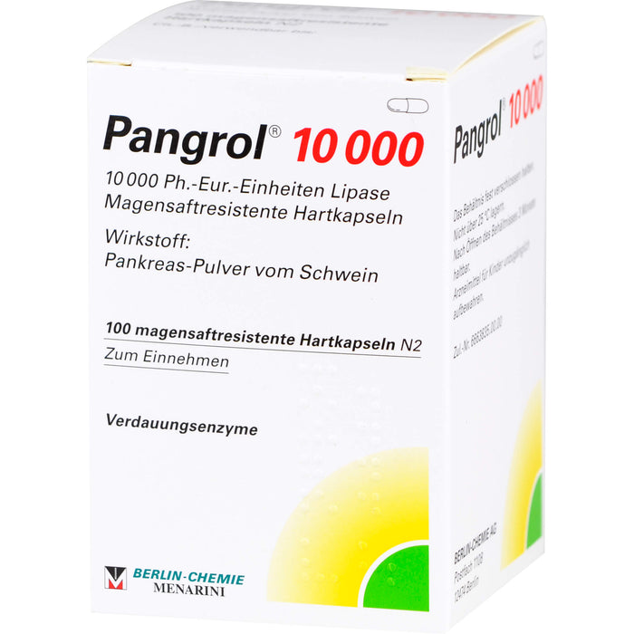 Pangrol 10 000 Lipase Hartkapseln mit Verdauungsenzymen, 100 pcs. Capsules
