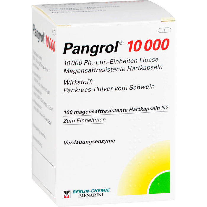 Pangrol 10 000 Lipase Hartkapseln mit Verdauungsenzymen, 100 pcs. Capsules