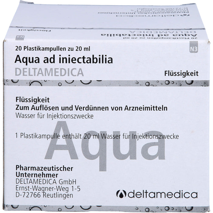 DELTAMEDICA Aqua ad injectabilia 20 ml Lösung, 20 St. Ampullen