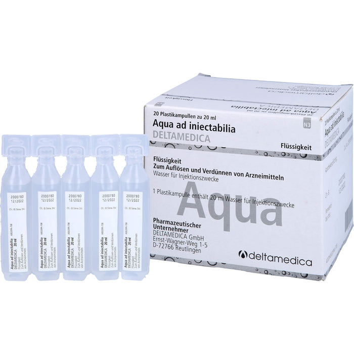 DELTAMEDICA Aqua ad injectabilia 20 ml Lösung, 20 pcs. Ampoules