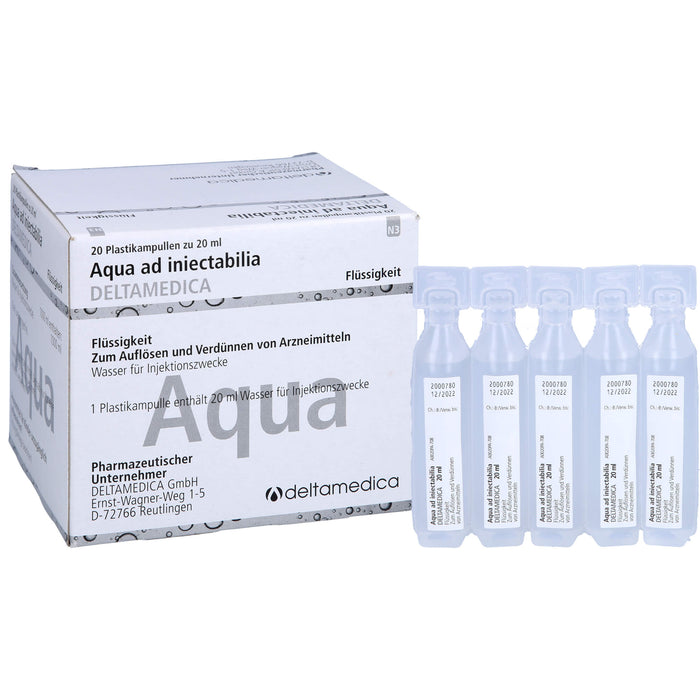DELTAMEDICA Aqua ad injectabilia 20 ml Lösung, 20 pc Ampoules
