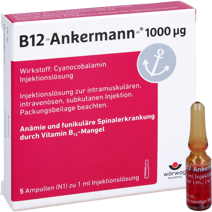 B12 Ankermann 1000 µg, Injektionslösung, 5 pcs. Ampoules