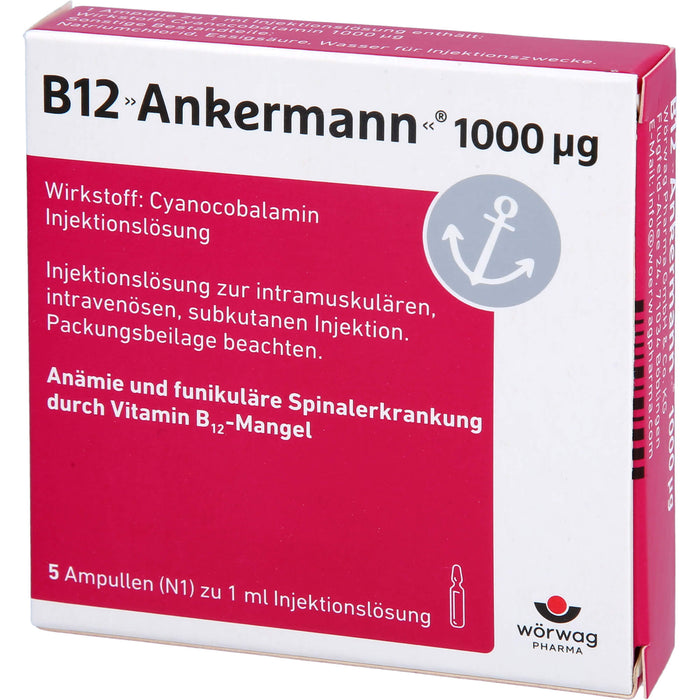 B12 Ankermann 1000 µg, Injektionslösung, 5 pcs. Ampoules