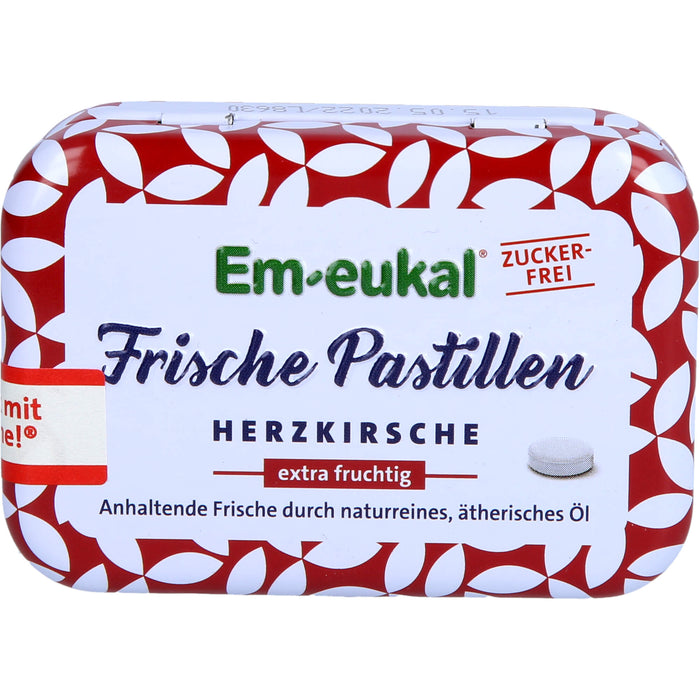 Em-eukal Frische Pastillen Herzkirsche zuckerfrei, 20 g Pastillen