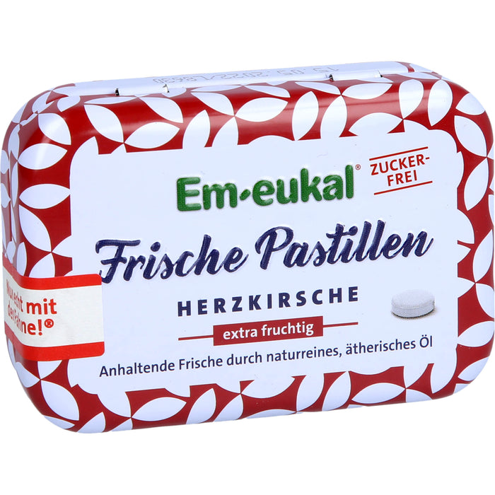 Em-eukal Frische Pastillen Herzkirsche zuckerfrei, 20 g Pastilles