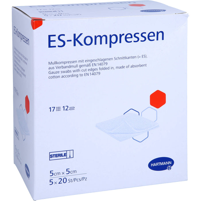 ES-Kompressen steril 5x5cm Großpackung 12fach, 100 pcs. Compresses
