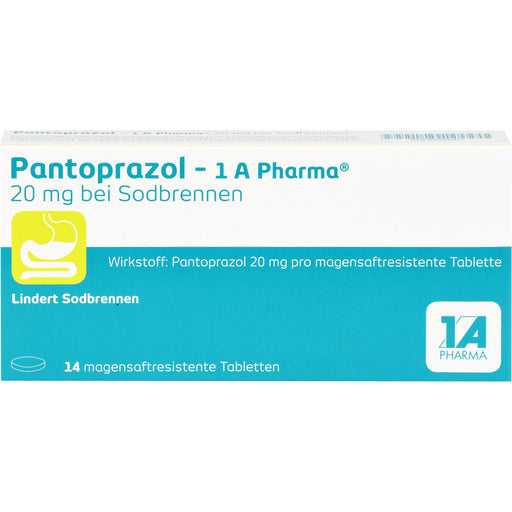 Pantoprazol - 1 A Pharma 20 mg Tabletten bei Sodbrennen, 14 St. Tabletten