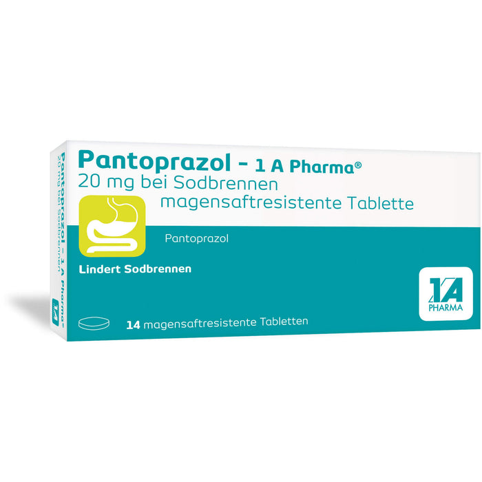 Pantoprazol - 1 A Pharma 20 mg Tabletten bei Sodbrennen, 14.0 St. Tabletten