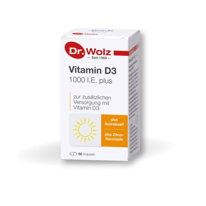 Dr. Wolz Vitamin D3 1000 I.E. plus Kapseln, 60 pcs. Capsules