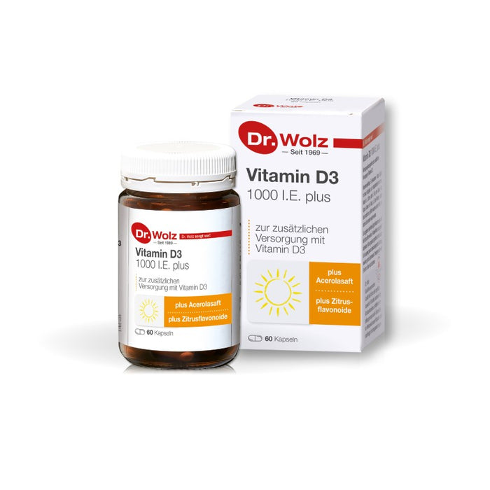 Dr. Wolz Vitamin D3 1000 I.E. plus Kapseln, 60 pcs. Capsules