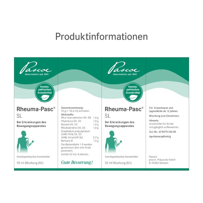 Rheuma-Pasc SL Mischung bei Erkrankungen des Bewegungsapparates, 50 ml Solution