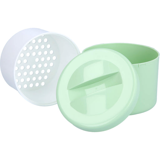 Prothesenbehälter grün m. Deckel u. Einsatz, 1 St 